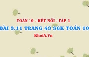 Bài 3.11 trang 43 SGK Toán 10 tập 1 Kết nối tri thức